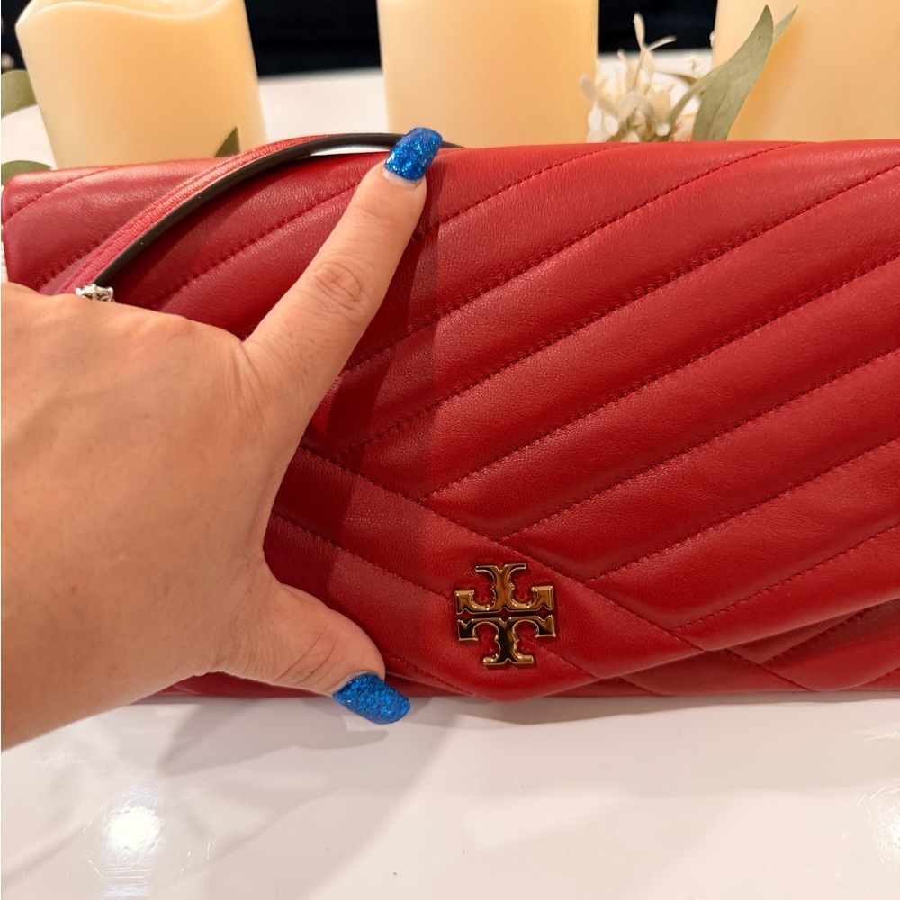Tory Burch Red Quilted Clutch - Picture 4 of 10